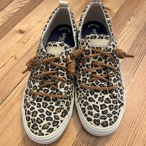 Sperry Crest Vibe Animal Print Tan 7.5